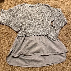 Banana Republic Half Sweater Half Shirt Black and White Size Large